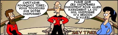 Sev Trek Comic Strip. Copyright 1997 by John Cook. Traduction et utilisation avec l'accord de l'auteur. Reproduction interdite sans son accord