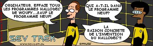 Sev Trek Comic Strip. Copyright 1997 by John Cook. Traduction et utilisation avec l'accord de l'auteur. Reproduction interdite sans son accord