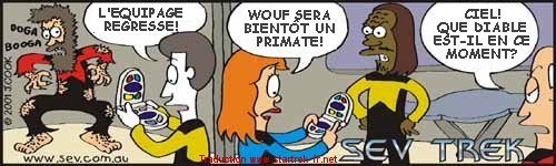 Sev Trek Comic Strip. Copyright 1997 by John Cook. Traduction et utilisation avec l'accord de l'auteur. Reproduction interdite sans son accord