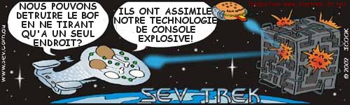 Sev Trek Comic Strip. Copyright 1997 by John Cook. Traduction et utilisation avec l'accord de l'auteur. Reproduction interdite sans son accord