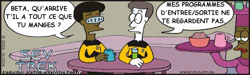 Sev Trek Comic Strip. Copyright 1997 by John Cook. Traduction et utilisation avec l'accord de l'auteur. Reproduction interdite sans son accord